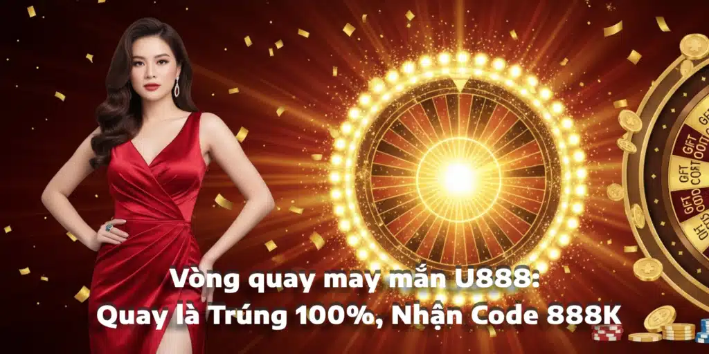 Vòng quay may mắn U888: Quay là Trúng 100%, Nhận Code 888K
